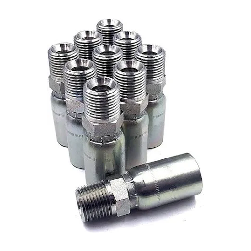 10 Pcs Hydraulic Hose Crimp Fitting With 3/8" NPT Male MP-6-6 06U106 for Parker 100R1 100R2 100R17 100R16 - KUDUPARTS
