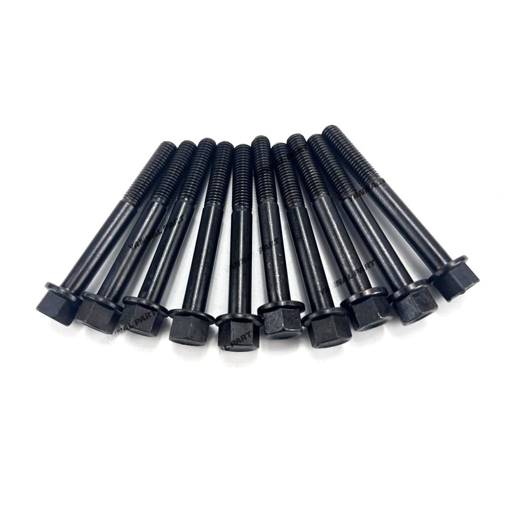 10 Pieces Cylinder Head Bolt 14601-03450 14601-03452 14601-03453 1J080-03450 for Kubota Engine Z402 Z482 Z602 - KUDUPARTS
