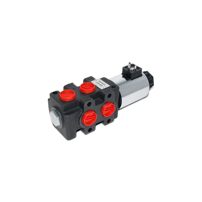 12V Hydraulic Diverter Valve DV90-08S 24 GPM 3625 PSI Max Operating Pressure 6 Ports for Double or Single Acting Cylinders - KUDUPARTS