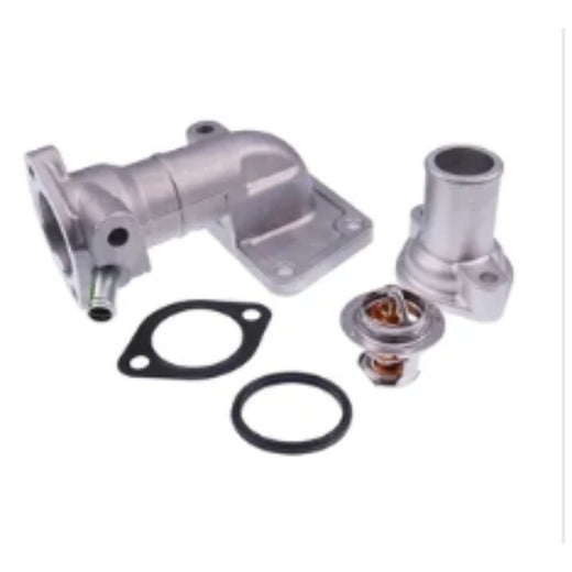 Water Flange & Cover & Thermostat With Gasket 6598118 6646743 for Bobcat Loader 645 743 1600 - KUDUPARTS