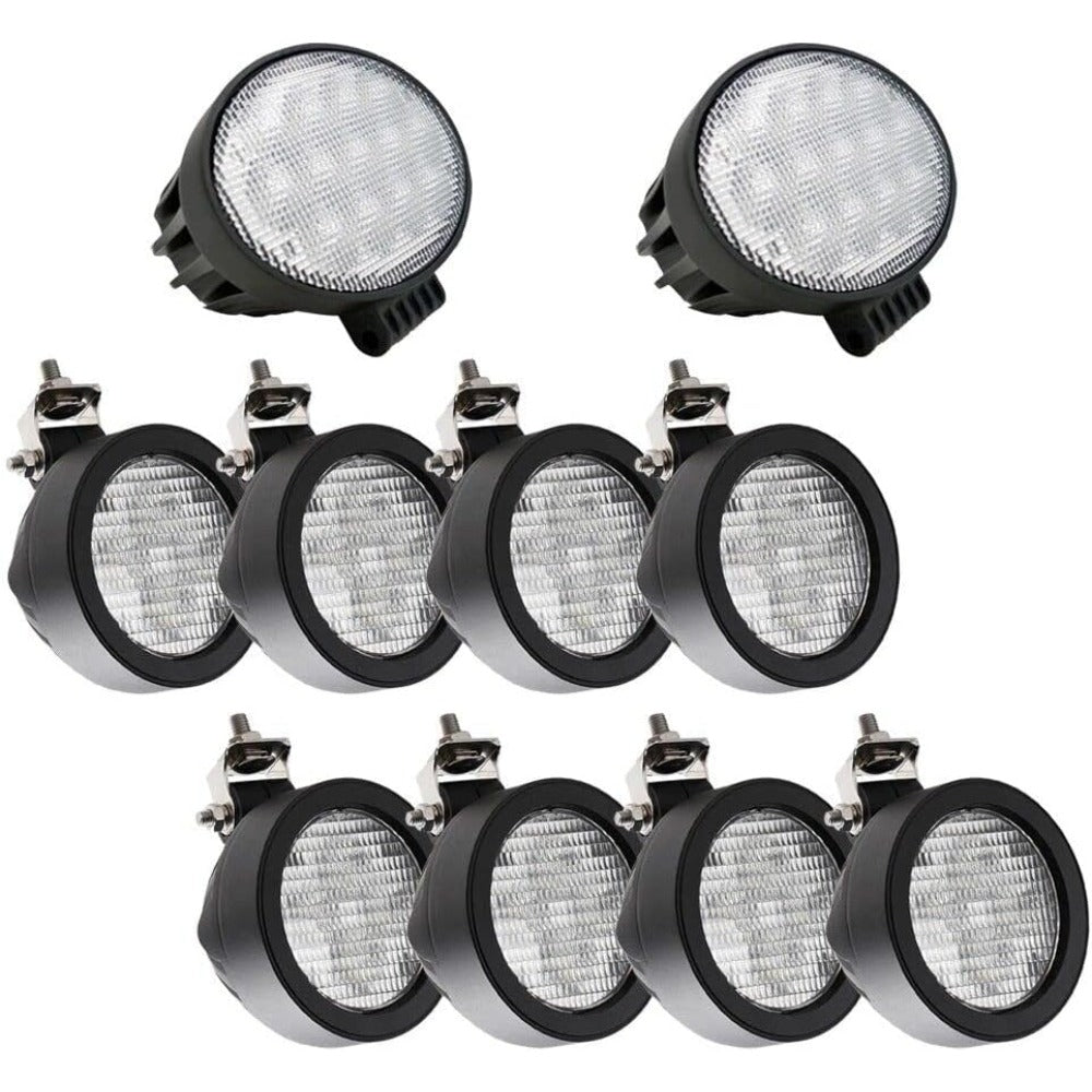 10Pcs Oval Flood Beam Led Cab Light Kit Fits John Deere R Series R4023,R4030 (Ship to US Only)