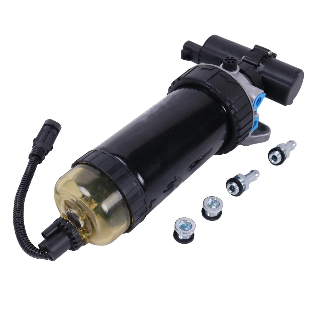 24V Fuel Filter Assembly RE559946 for John Deere 4045 6068 Engine 210 130G 160GLC 180GLC 210G 444K 605K 655K 550K 650K 700K - KUDUPARTS