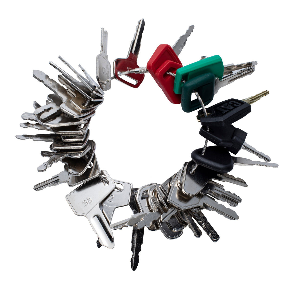 30 Pcs Ignition Key for Caterpillar CAT Komatsu Kubota Case John Deere JCB NH Volvo Heavy Equipment - KUDUPARTS