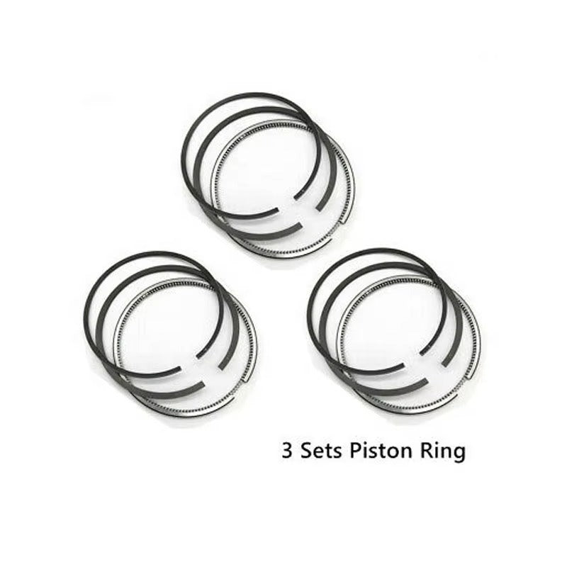 3Pcs Piston Rings 1G460-21050 for Kubota D902 Engine KX41-3 Excavator BX25 Tractor - KUDUPARTS