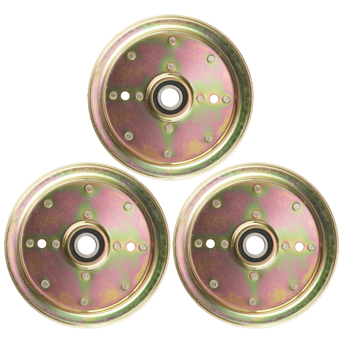 3 Pieces Deck Idler Pulley 539132728 539112196 for Husqvarna LT1597 MZ61 RZ4623 Z246 EZ4822 EZ6124 Jonsered GT52F Z46R - KUDUPARTS