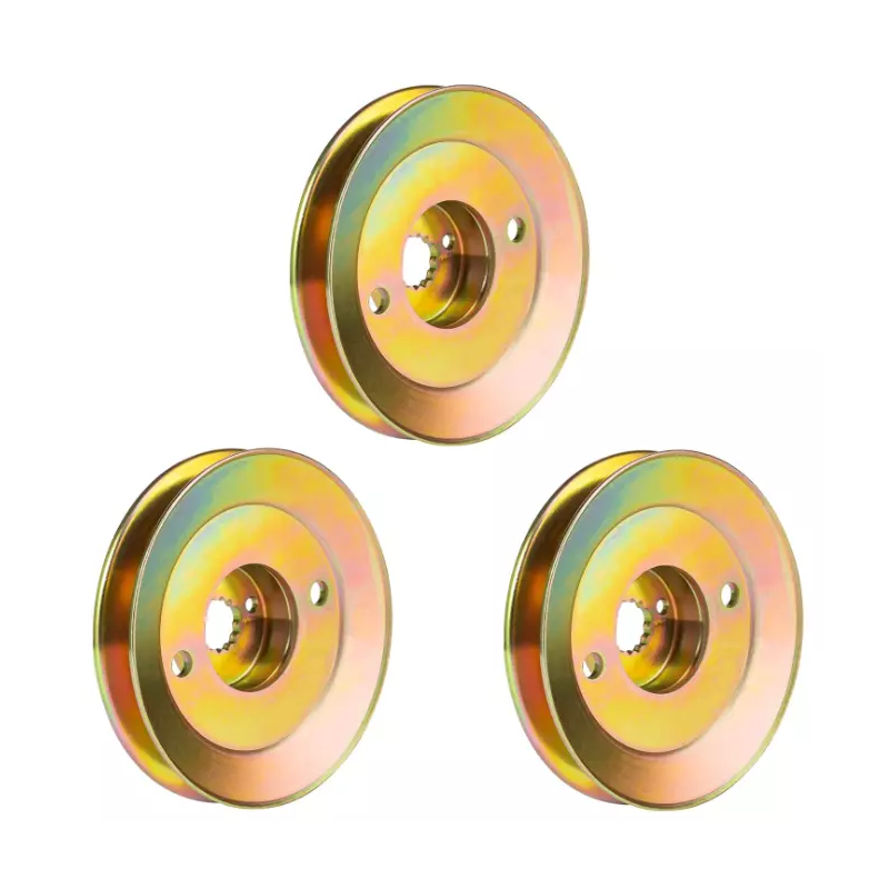 3 Pieces Deck Spindle Pulley M163464 M154394 for Briggs & Stratton Engine 40H777 445577 44L777 44Q977 John Deere Mower Z425 Z435 Z445 - KUDUPARTS