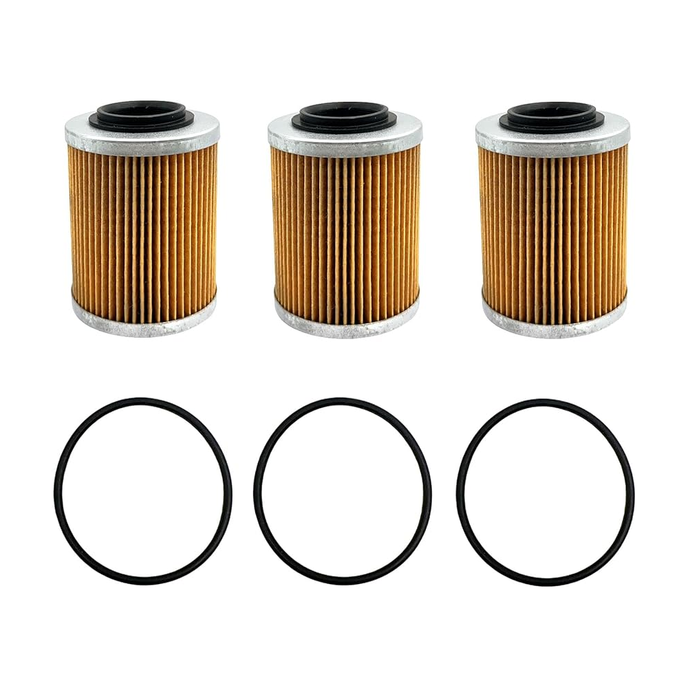 3 Pieces Oil Filter 420956123 for Can-Am UTV Maverick X3 Max Ryker 600 900 2017-2024 - KUDUPARTS