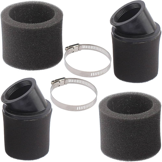 4 Pcs 35 38 42 48mm Bent Angled Double Foam Pod Air Filter for Racing Motorcycle Scooter Bike Dirt Pit ATV - KUDUPARTS