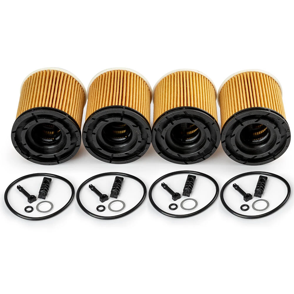 4 Pieces Oil Filter Pack with Seals 26350-2M000 for Hyundai Elantra Kona Santa Fe Tucson Venue Accent Kia K5 Rio Seltos Sorento Sportage - KUDUPARTS