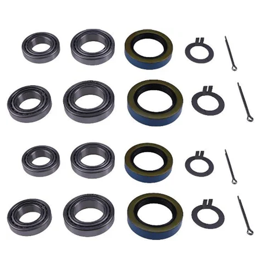 4 Sets of Trailer Hub Wheel Bearing Kit L44649 L44610 L68149 L68111 Gease Seals 171255TB (10-19) for 3500# EZ Lube Axles - KUDUPARTS