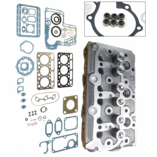 Complete Cylinder Head Loaded & Full Gasket Kit for Kubota Tractor D850 D950 - KUDUPARTS