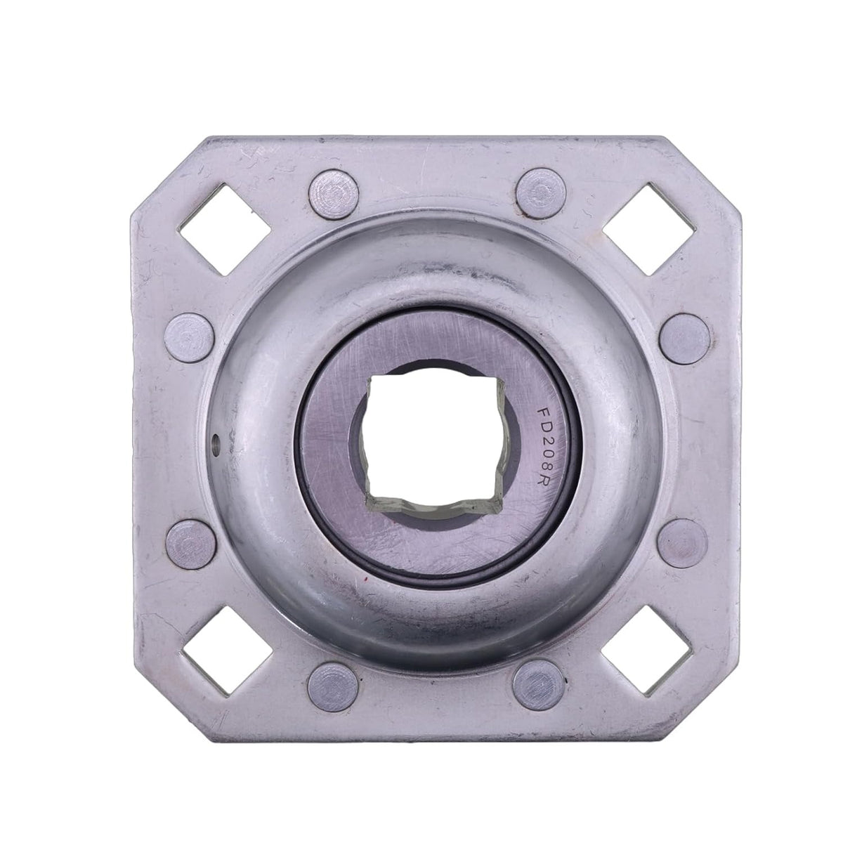 1-1/8" Square Disc Harrow Flange Bearing Unit FD208R1 ST208-1N Bolt Holes 0.531" x 0.529" for Farming - KUDUPARTS