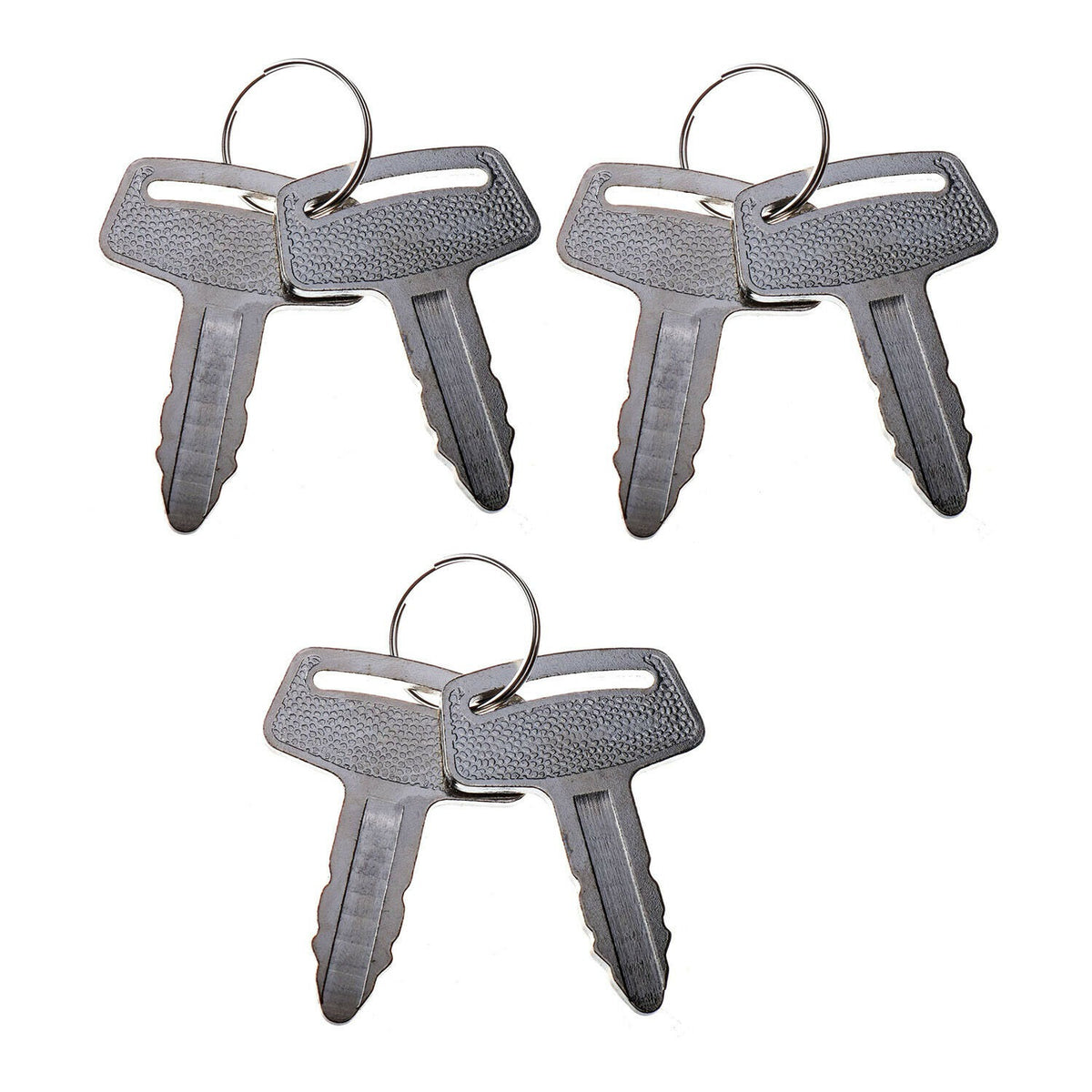 6 Pcs Ignition Keys RC101-53630 for Kubota K008 K008-3 KH101 KH151 KH170 Excavator - KUDUPARTS