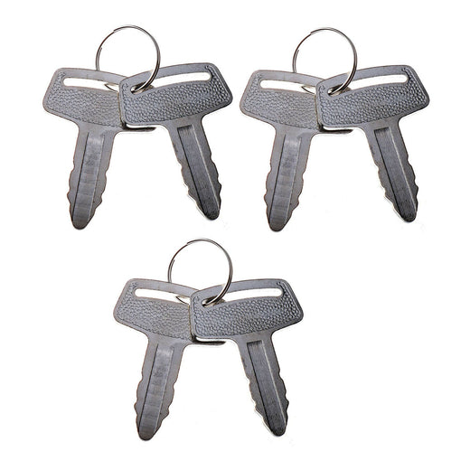 6 Pcs Ignition Keys RC101-53630 for Kubota K008 K008-3 KH101 KH151 KH170 Excavator - KUDUPARTS