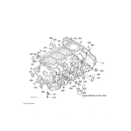 Bare Cylinder Block 1G410-01027 1G410-01024 for Kubota Engine V6108 - KUDUPARTS