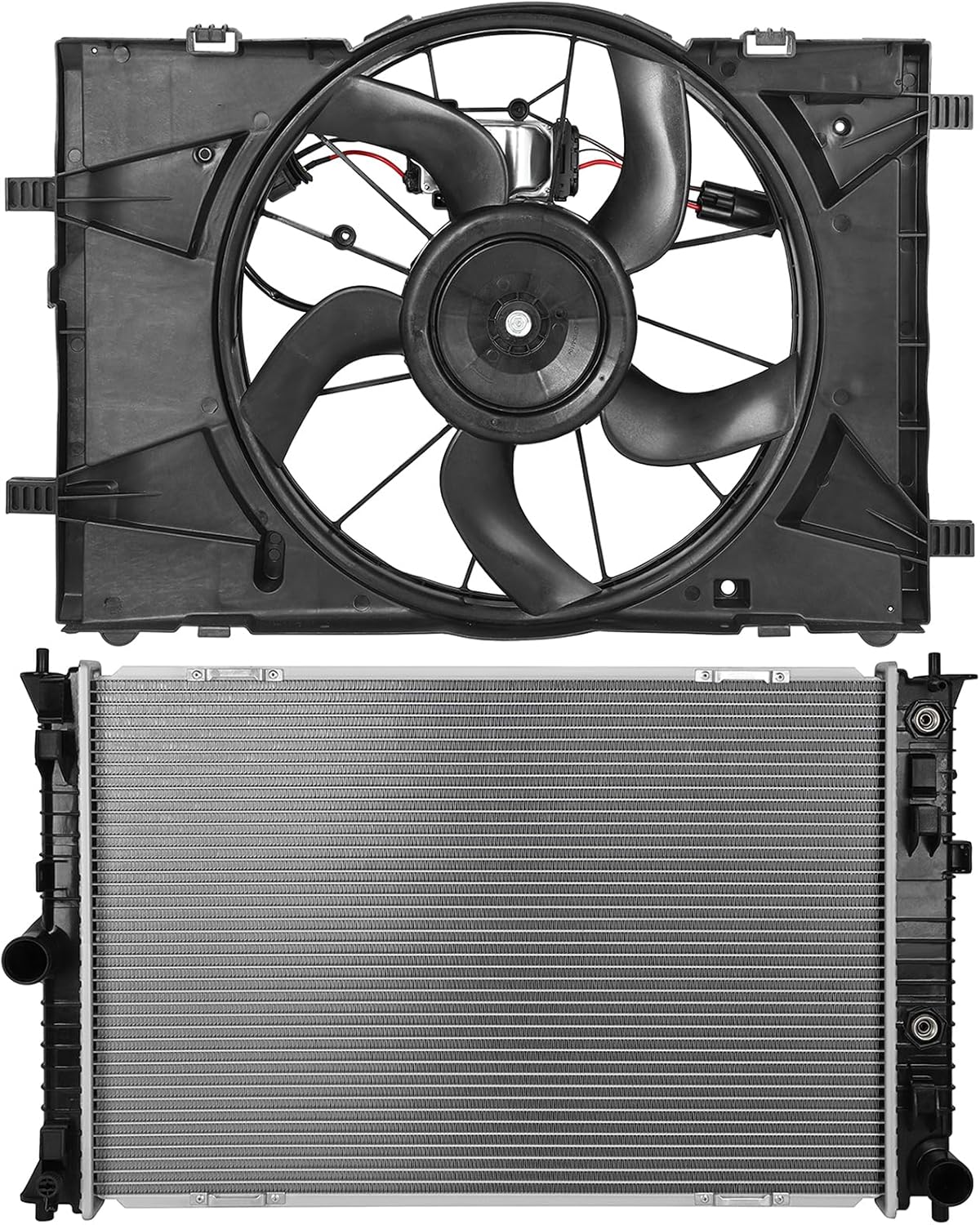 621-445 Cooling Fan 13187 Radiator Replacement for 2010-2012 for Ford Fusion 2.5L 2011-2012 for Lincoln MKZ 2.5L 2010-2011 for Mercury Milan 2.5L - KUDUPARTS
