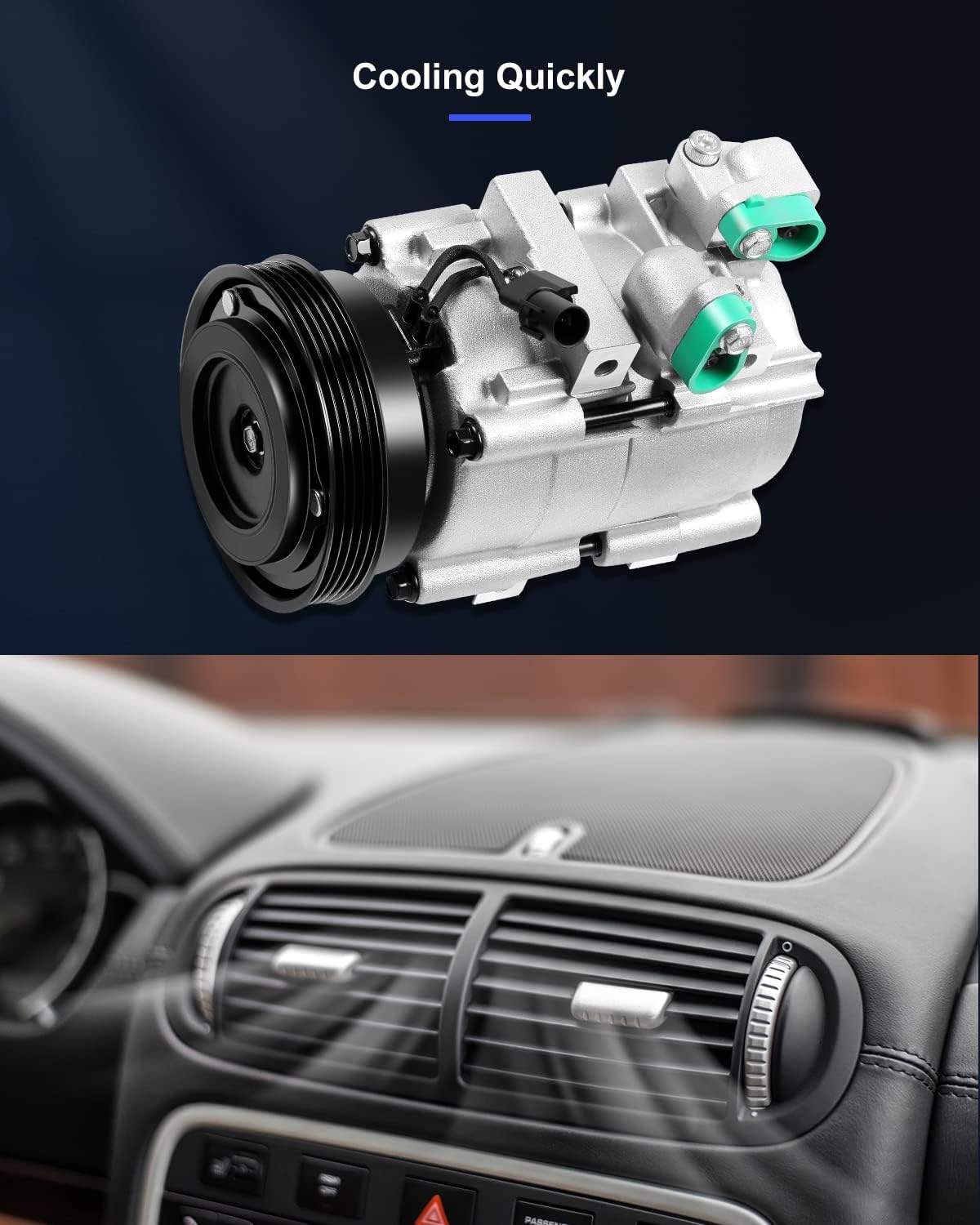 A/C Compressor with Clutch for Hyundai Santa Fe, Kia Magentis/Optima 2.4L (1999-2008) – Fast Cooling - KUDUPARTS