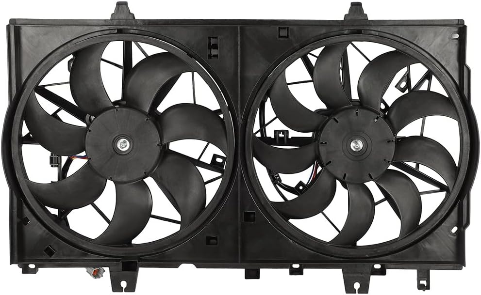 620472 Dual Radiator & Condenser Fan Replacement - Compatible with 2017-2018 Nissan Rogue 2.0L, 2014-2018 Rogue 2.5L, 2015-2017 X-Trail 2.5L - KUDUPARTS