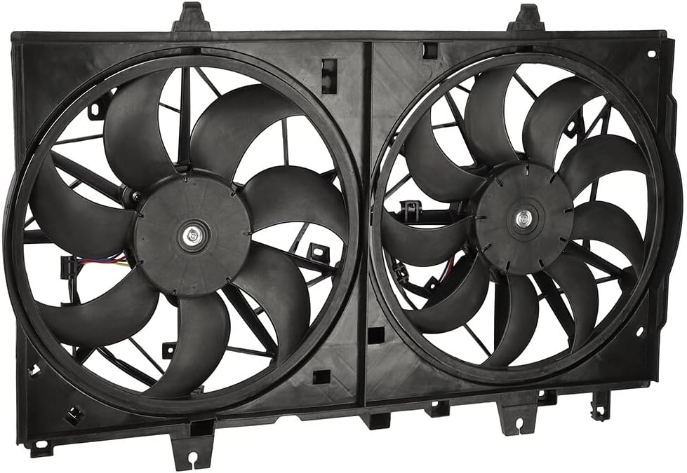 620472 Dual Radiator & Condenser Fan Replacement - Compatible with 2017-2018 Nissan Rogue 2.0L, 2014-2018 Rogue 2.5L, 2015-2017 X-Trail 2.5L - KUDUPARTS
