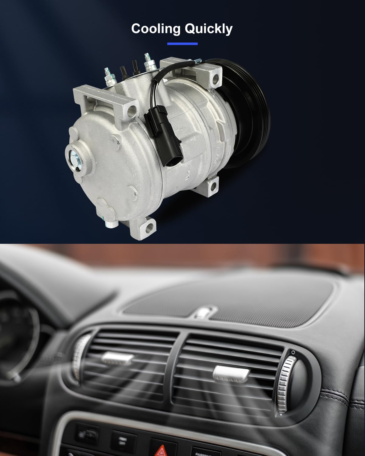 AC Compressor Fast Cooling – Compatible with Chrysler PT Cruiser 2.4L (2001-2010) & Dodge SX 2.0L (2003-2005)