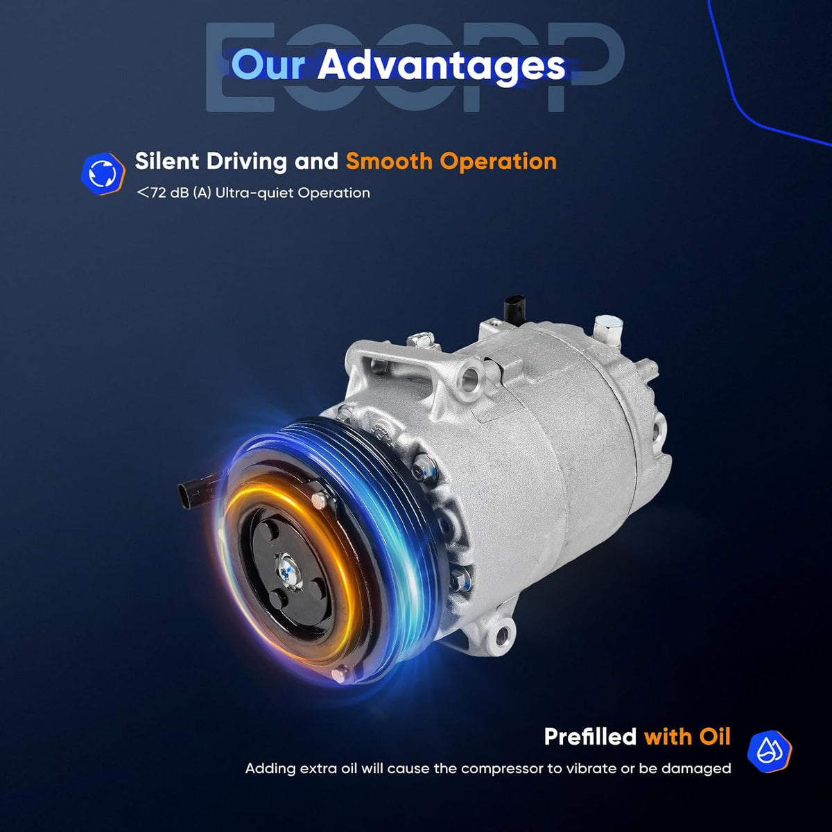 AC Compressor with Clutch – Fits Chevrolet Cruze 1.4L (2012-2016) & Cruze Limited 1.4L (2016) – Rapid Cooling - KUDUPARTS