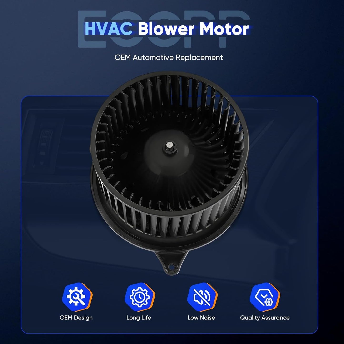 HVAC AC Heater Blower Motor with Fan Cage – Compatible with 2005 Chevrolet Equinox & 2002-2007 Saturn Vue