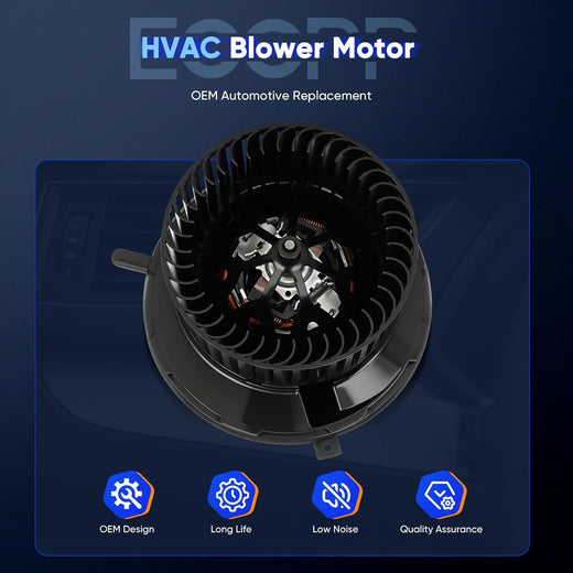 HVAC Blower Motor Compatible with 2006-2013 Audi A3, 2009-2012 VW CC, 2007-2014 Eos, 2006-2018 Jetta, 2006-2010 Passat, 2006-2009 Rabbit, 2009-2016 Tiguan - KUDUPARTS