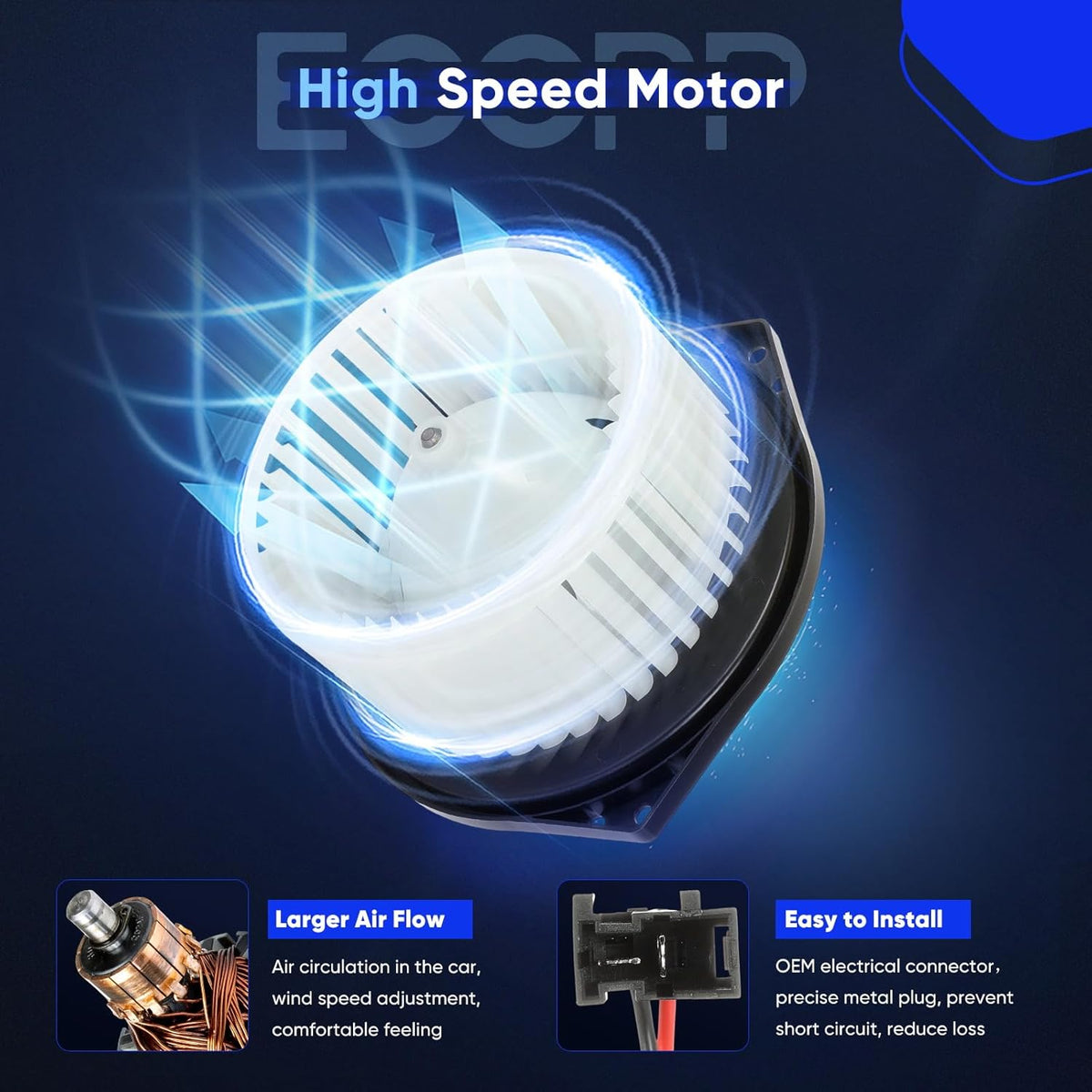 Blower Motor Compatible with 2012-2021 Nissan NV1500, NV2500, NV3500 & 2016-2019 Titan XD – HVAC Replacement 700314, 27220-1PA0A, 272201PA1B, PM4059, 75012 - KUDUPARTS