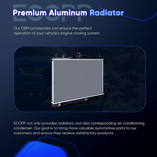 2009-2011 Nissan Versa 1.6L & 2007-2012 Versa 1.8L Aluminum Radiator - Replace CU2981, 8012981, 21460EL000 - KUDUPARTS