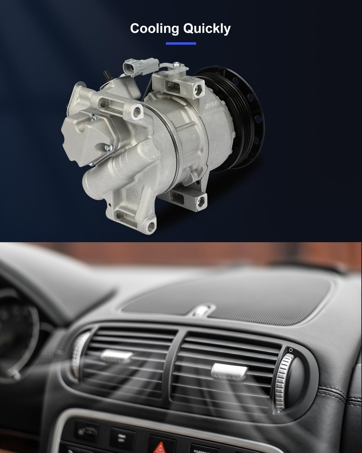 AC Compressor Fast Cooling – Compatible with Scion xA xB 2004-2006, 4 Grooves, 5SE09C - KUDUPARTS