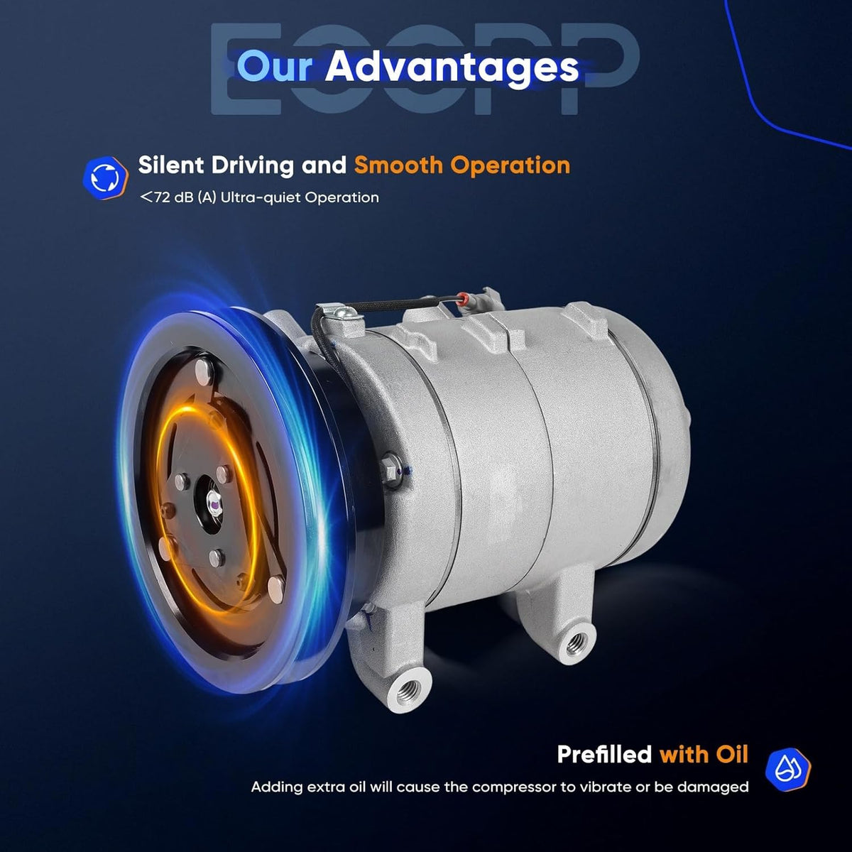 AC Compressor with Clutch – Rapid Cooling – Compatible with Nissan Pickup 2.4L (1994-2004) & Pathfinder 2.4L (1987-1988) - KUDUPARTS
