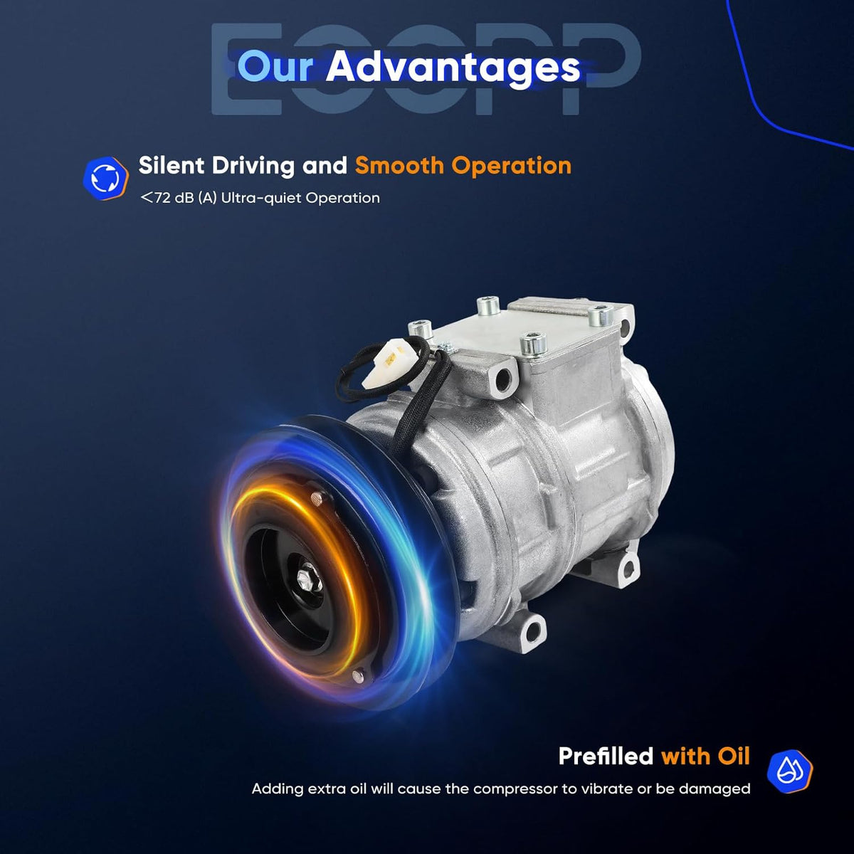 AC Compressor with Clutch – Compatible with 1993-1997 Lexus LX450 & Toyota Land Cruiser 4.5L – Fast Cooling - KUDUPARTS