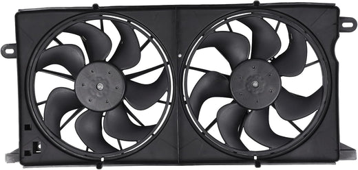 Radiator Cooling Fan Assembly Compatible with 2000-2005 Buick LeSabre 3.8L & Pontiac Bonneville 3.8L – Replaces AC Condenser Fan 620320, 620636, 620-636, 12463008, 12463009, 12463085 - KUDUPARTS