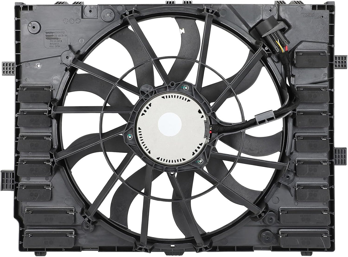 Radiator Cooling Fan Assembly Compatible with 2012-2017 Touareg | Replaces SK621F03, 7P0121203H, 7P0121203C, 7P0121203E, 7P0121203K - KUDUPARTS