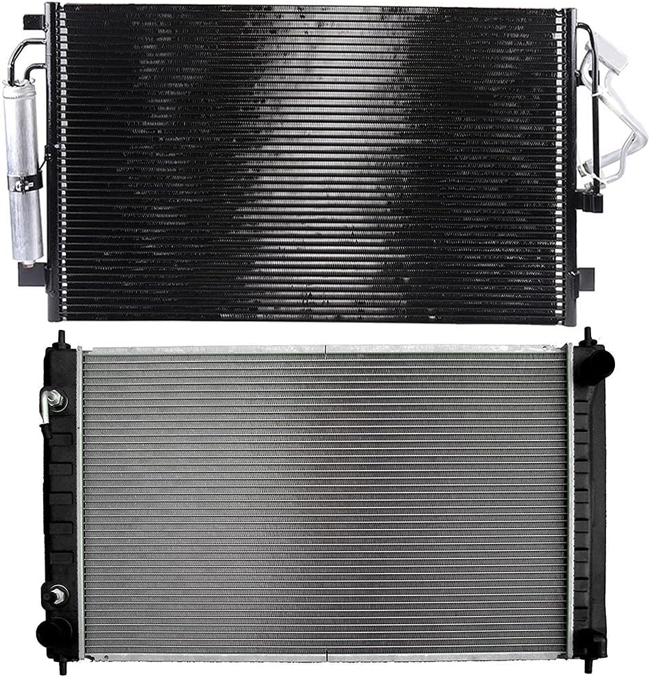 Replacement Radiator 2988 & Condenser 3639 Compatible with Nissan Altima 2.5L (2007-2013), Altima 3.5L (2007-2013), Maxima 3.5L (2009-2014) - KUDUPARTS