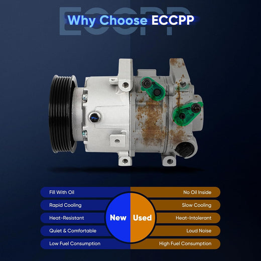 AC Compressor Compatible with Hyundai Sonata & Kia Optima 2.0L 2.4L (2012-2018) - KUDUPARTS