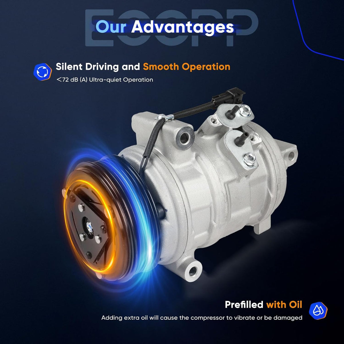 A/C Compressor with Clutch – Compatible with Ford Edge & Lincoln MKX 3.5L (2007-2010) - KUDUPARTS