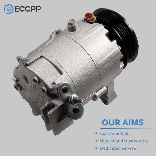AC Compressor with Clutch for Chevrolet Impala, Malibu, Monte Carlo & Pontiac G6 3.5L 3.9L 2006-2011 – Fast Cooling, 6 Grooves - KUDUPARTS
