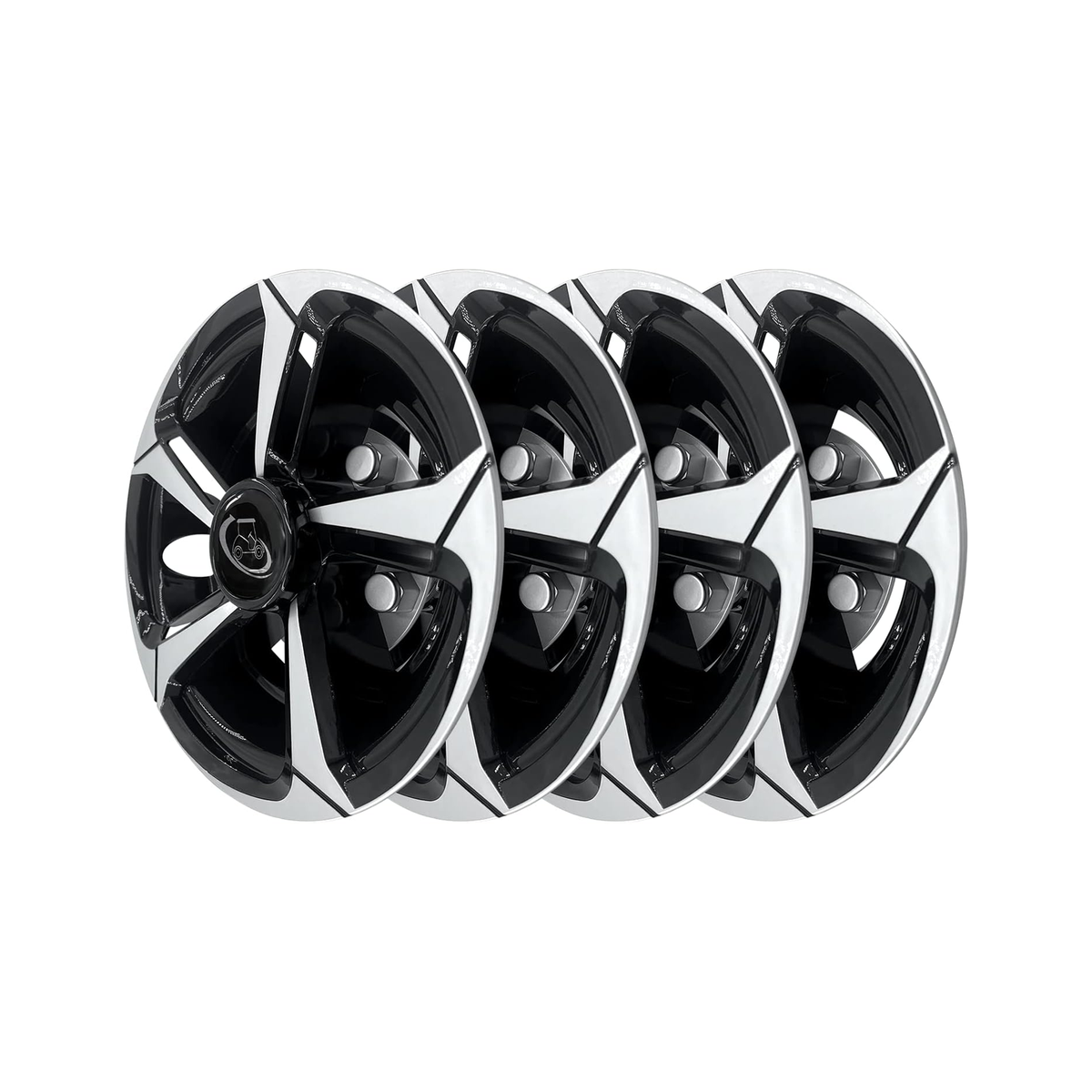 8" SS Black Wheel Universal Cover Kit for EZGO Club Car Yamaha Golf Cart - KUDUPARTS