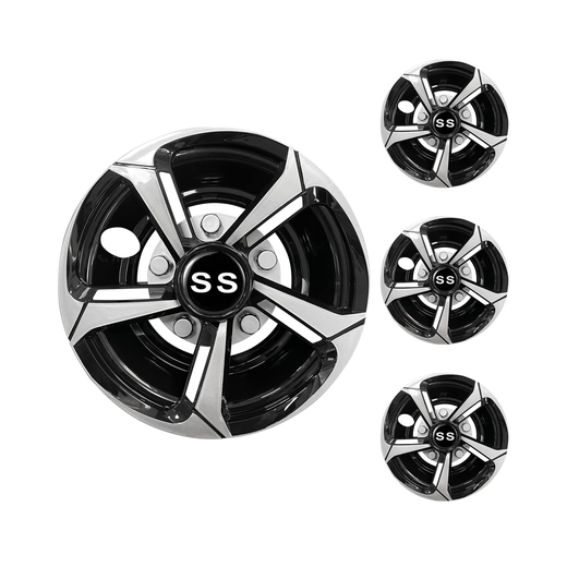 8" SS Black Wheel Universal Cover Kit for EZGO Club Car Yamaha Golf Cart - KUDUPARTS