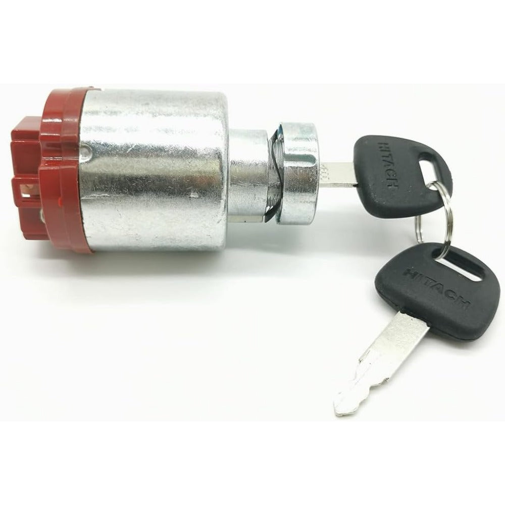 Ignition Switch W/ 2 Keys H800 4477373 AT154992 4250350 4448303 For John Deere 75C 80C 110 200LC 270CLC 490E - KUDUPARTS