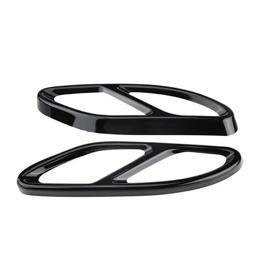Black Rear Stainless Steel Bumper Pipe Cover for Mercedes-Benz A B C E CLA GLC GLE GLS CLS Class 2015-2024 - KUDUPARTS