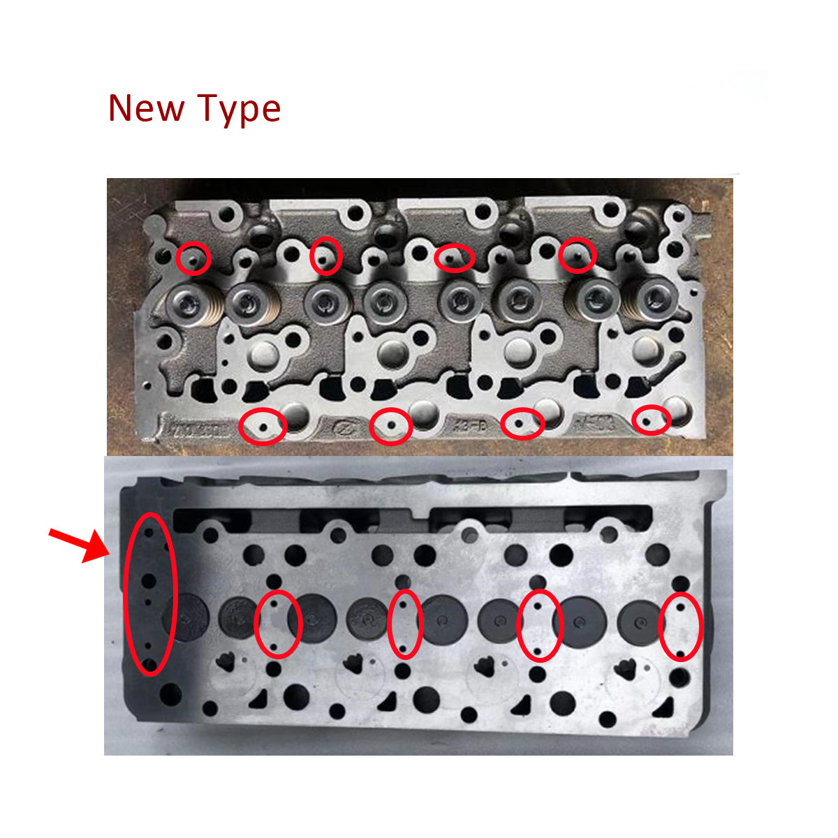 Cylinder Head 1J860-03040 with Valves for Kubota V2003-M V2203-M V2403 In-Direct Injection Engine with Gasket Kit