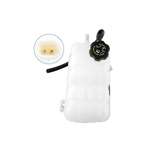 Front Coolant Reservoir Overflow Tank with Cap Sensor 15203949 for Cadillac Escalade Chevrolet Avalanche Silverado Suburban GMC Sierra - KUDUPARTS