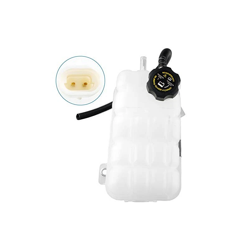 Front Coolant Reservoir Overflow Tank with Cap Sensor 15203949 for Cadillac Escalade Chevrolet Avalanche Silverado Suburban GMC Sierra - KUDUPARTS