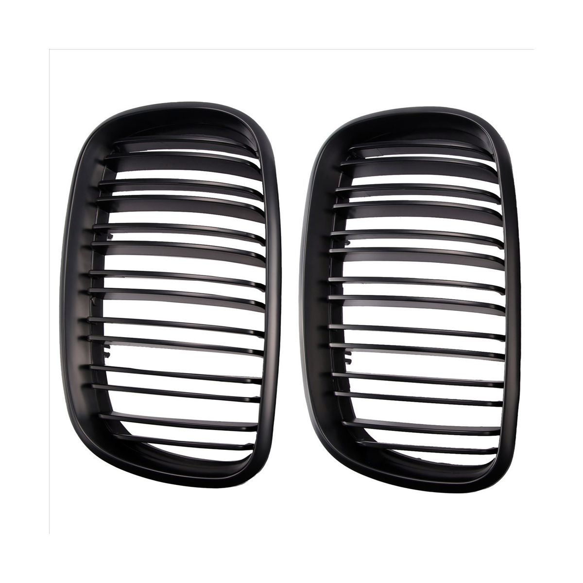 Gloss Black Dual Slats Front Kidney Grill Grille 51712334708 51712334710 for BMW F15 F16 X5 X6 2014-2018 - KUDUPARTS