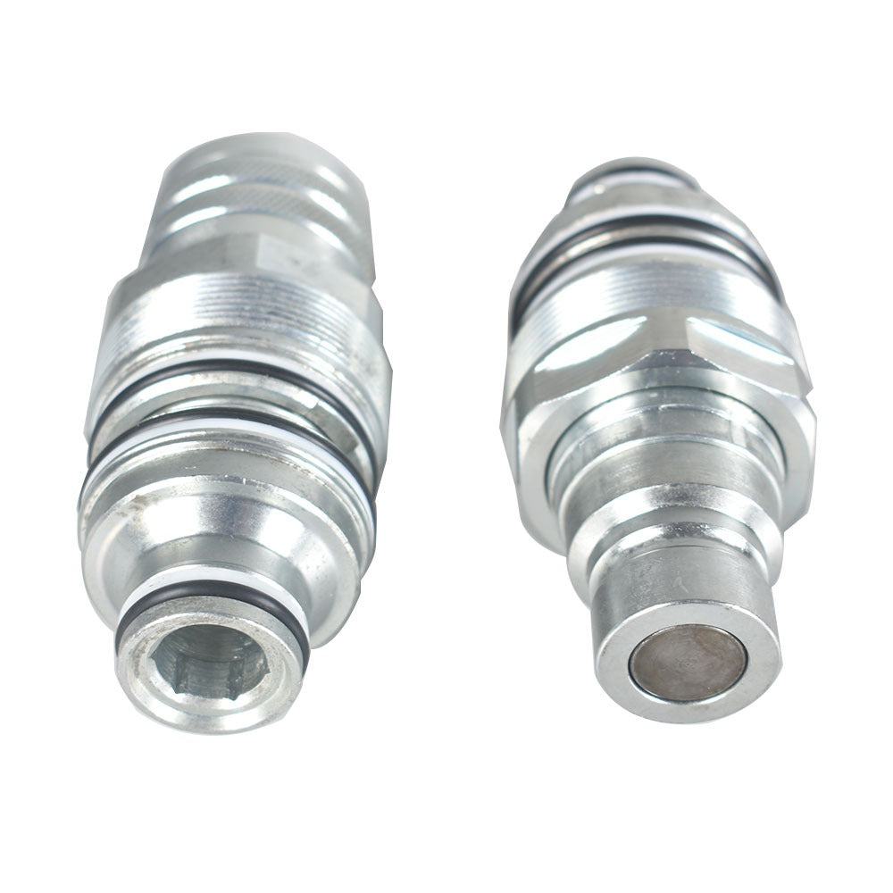 Male & Female Flat Face Coupler Kit 6679837 6680018 for Bobcat T140 T180 T190 T200 T300 - KUDUPARTS