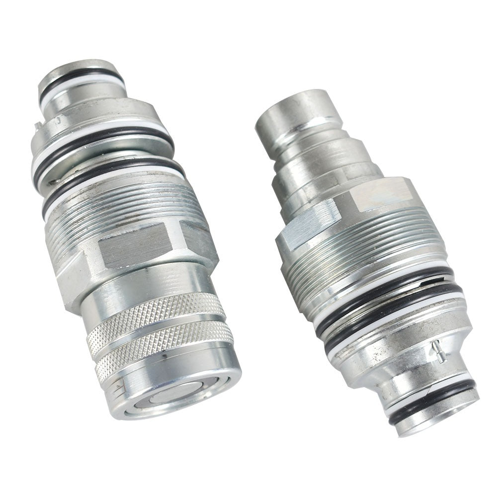 Male & Female Flat Face Coupler Kit 6679837 6680018 for Bobcat T140 T180 T190 T200 T300 - KUDUPARTS