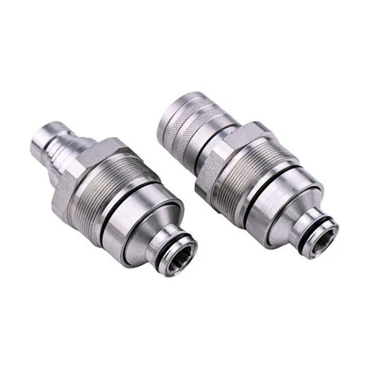 Male & Female Flat Face Coupler Kit 7246799 7246802 for Bobcat T140 T180 T190 T200 T250 T300 T320 T450 - KUDUPARTS