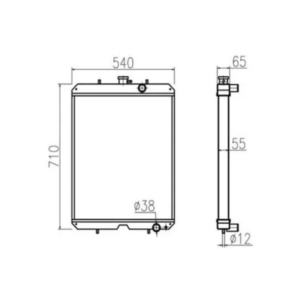 For Kubota Excavator KX185 Water Tank Radiator Core ASS'Y - KUDUPARTS